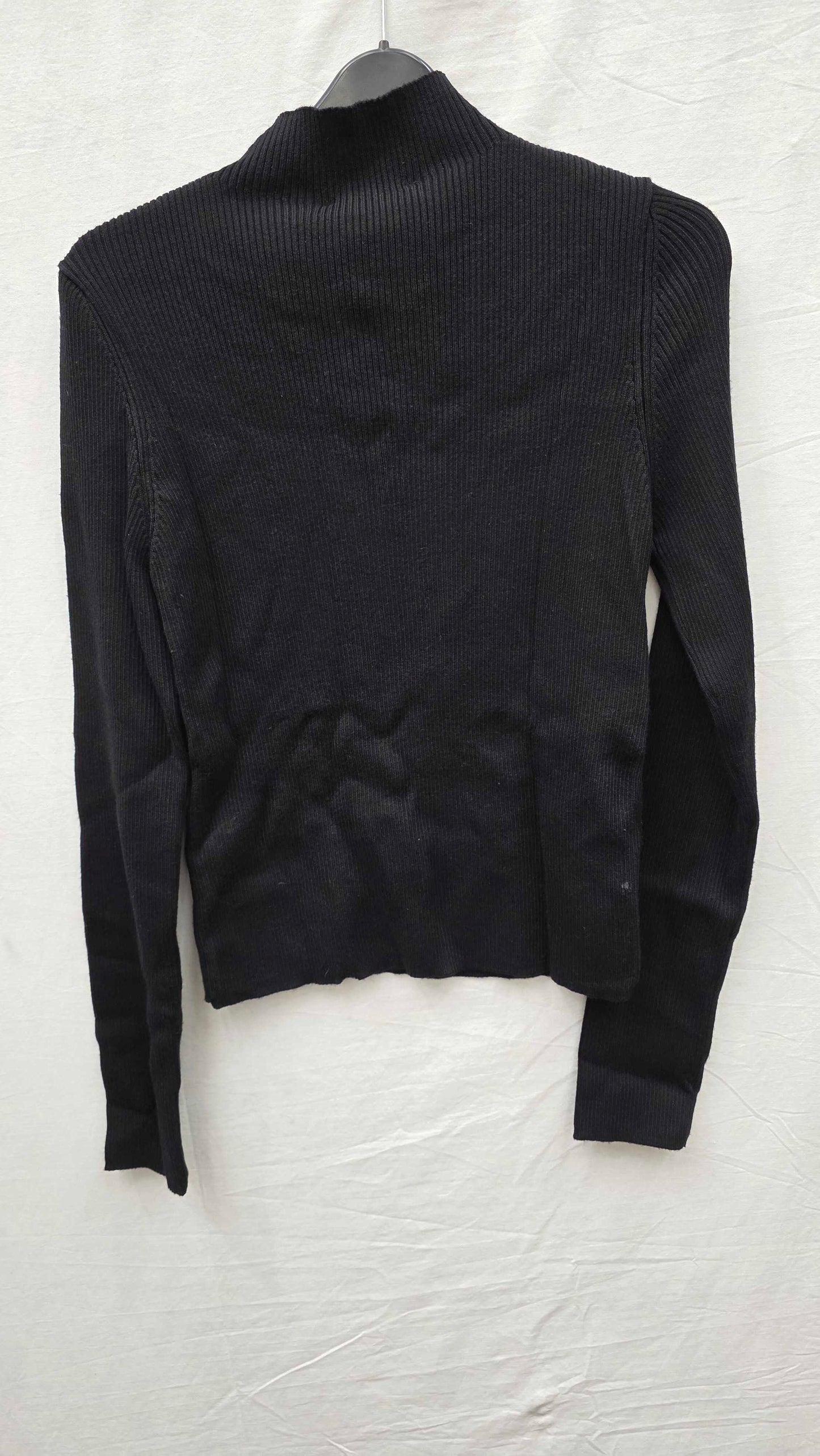 Mango Black-black Ribbed Jumper Size: Large
