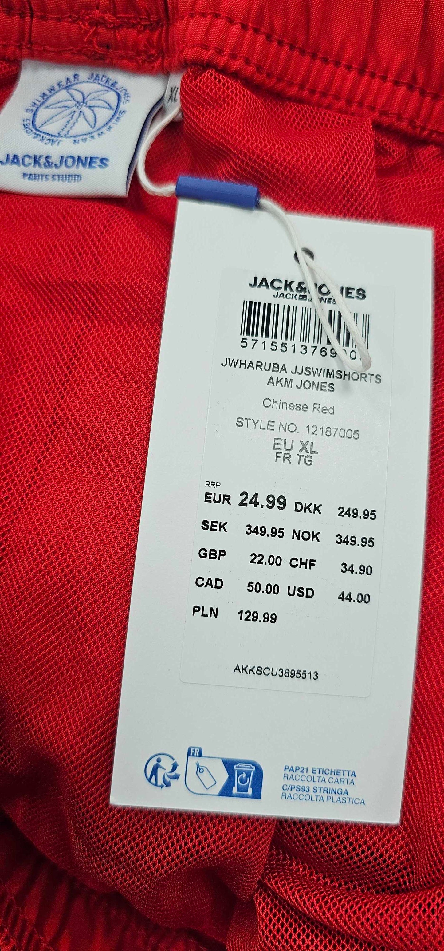 Jack & Jones - Ethereal Red Swim Shorts - Red Size: Xl