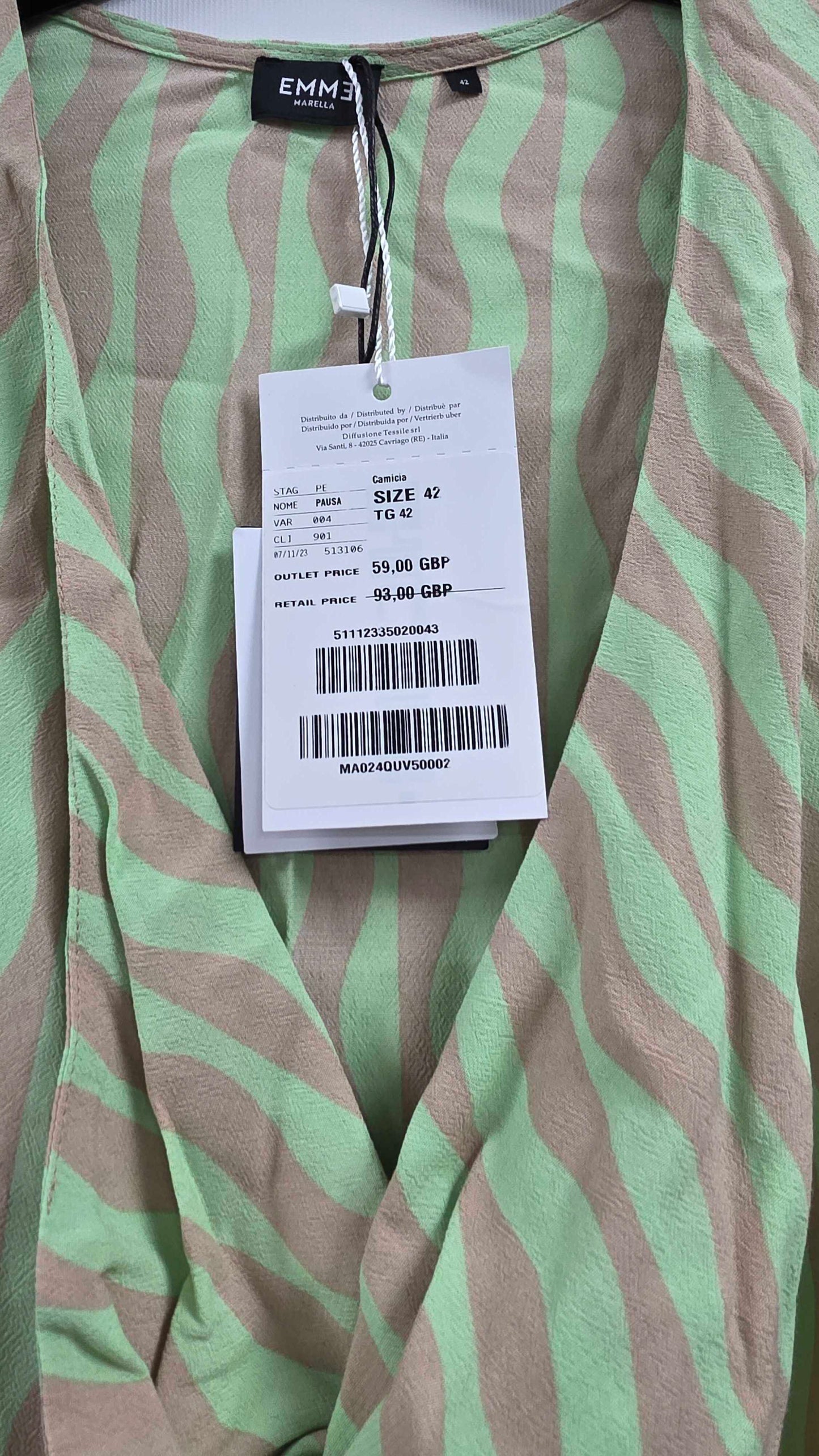 Emme Marella Women Green Top Size: 42