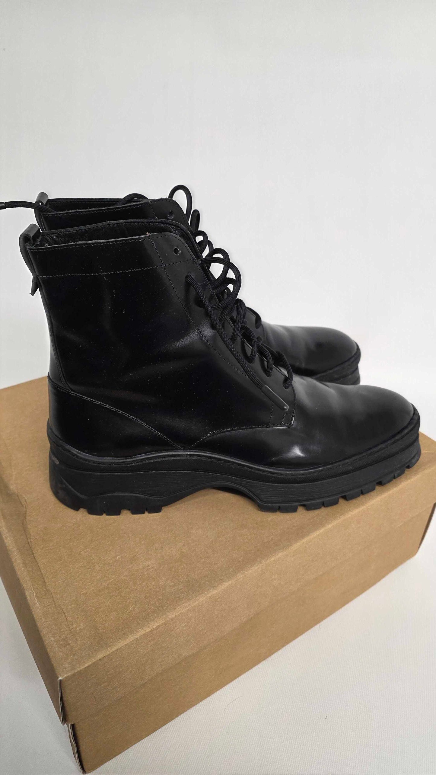 Hudson - Men's Black Lucas Leather Boot - Black Size: Uk 11