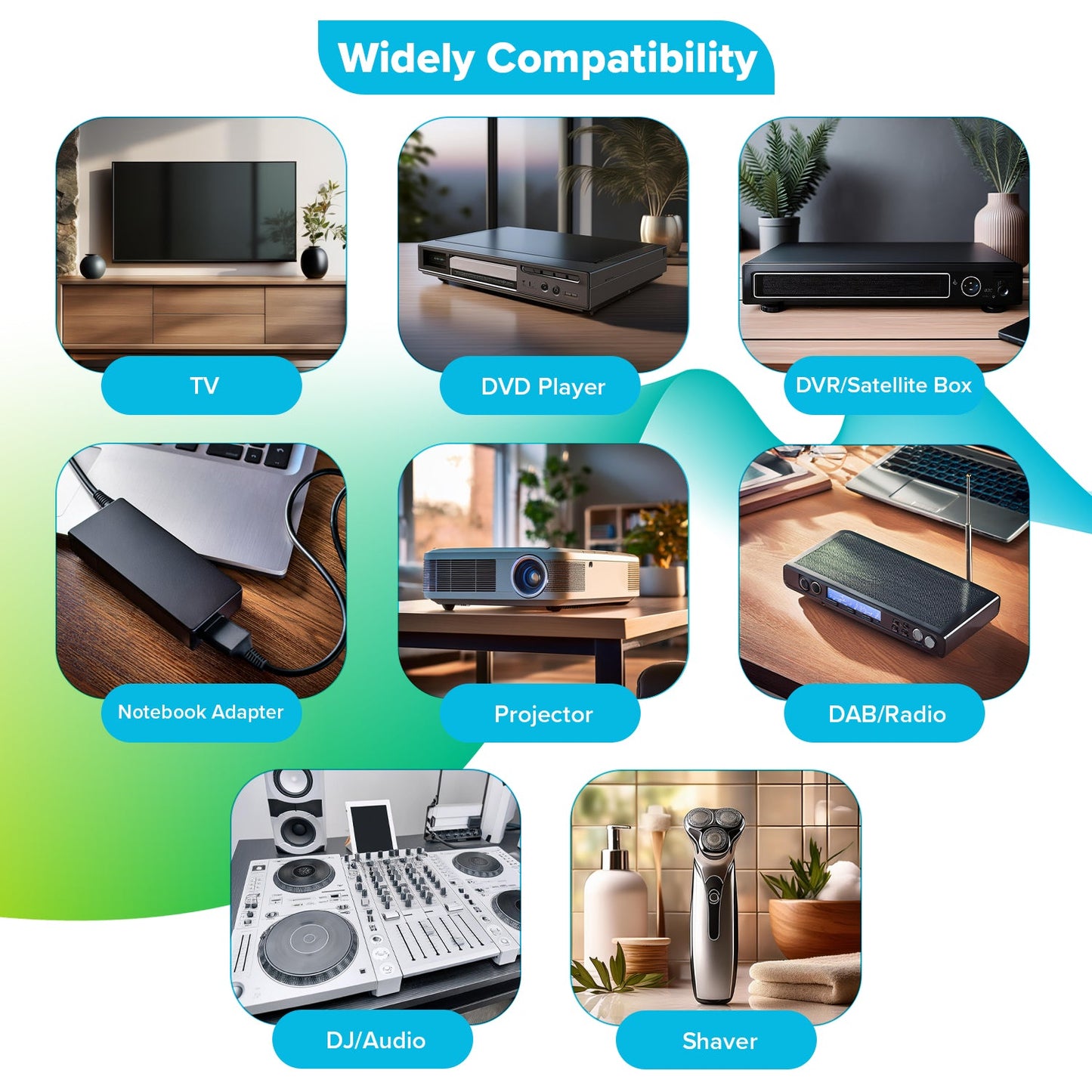 Maplin Power Lead IEC C7 Fig 8 2 Pin Plug to UK 3 Pin Mains Plug - 1.5m, 3 Amp Fuse