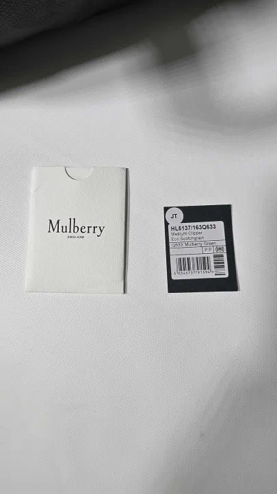 Mulberry Heritage Medium Clipper Green Leopard Printed Scotchgrain Size: Large