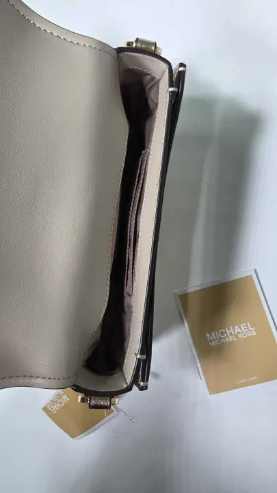 Michael Kors Pale Gold Mila Small Chain Sling Messenger Size: Small