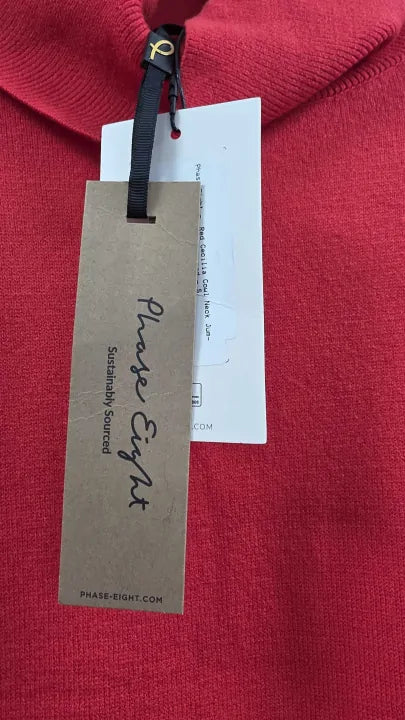 Phase Eight - Red Cecilia Cowl Neck Jumper Dress - Red Size: S