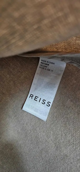 Reiss - Stone Liam Plain Wool Blend Overshirt - Cream Size: M