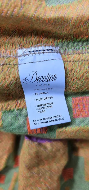 Devotion - Zafiri Dress - Pink-orange -Green Size: One Size