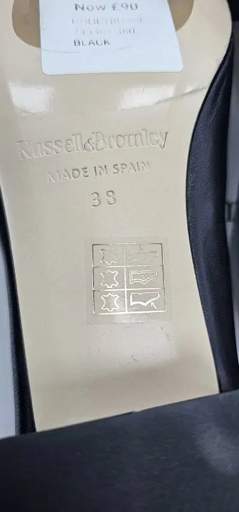 Russell & Bromley - Women's Black Honeyburge Leather Heeled Shoes - Black Size: Uk5