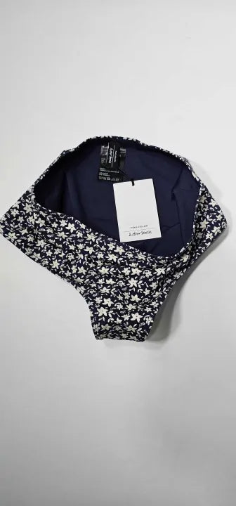 & Other Stories - Navy Printed High Waisted Bikini Bottoms - Blue Size: Uk6