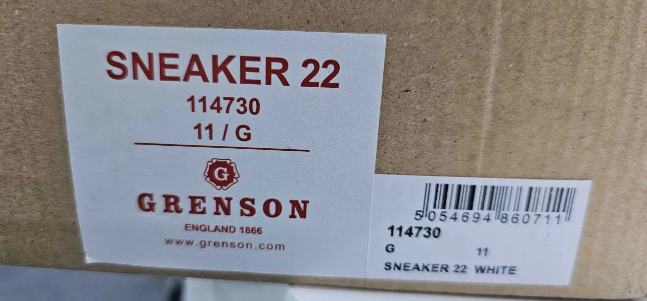 Grenson - Men's White Sneaker 22 Leather Trainers - White Size: Uk11