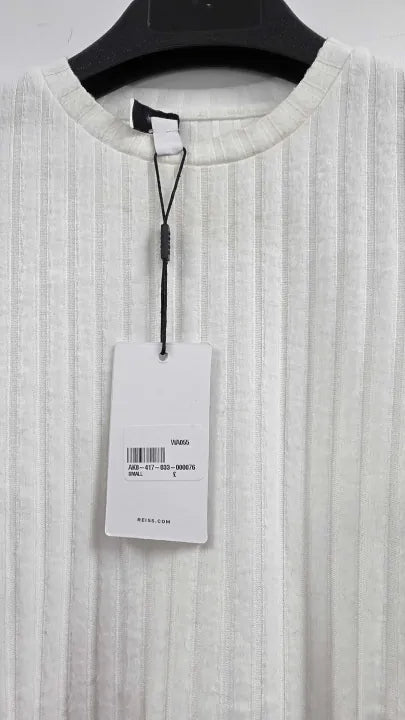 Reiss - Off White Ribbed Long Sleeve Top - White Size: S