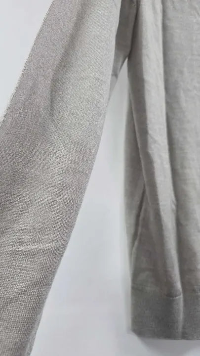 Reiss - Stone Melange Blackhaller Half Zip Wool Blend Jumper - Grey Size: M