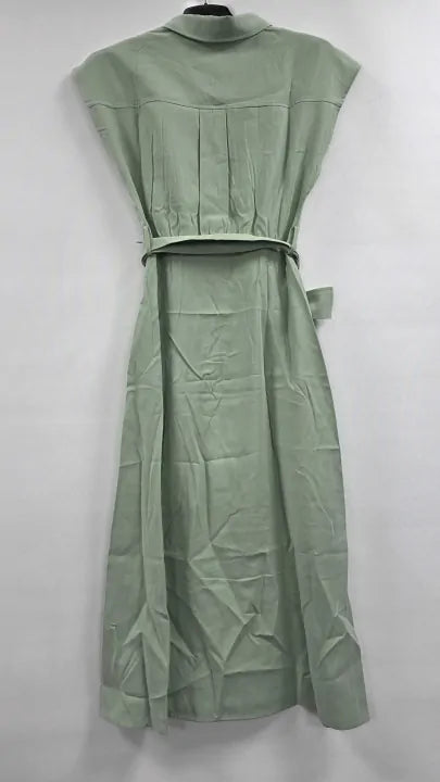 Mango - Mint Cap Sleeve Wrap Dress - Green Size: S
