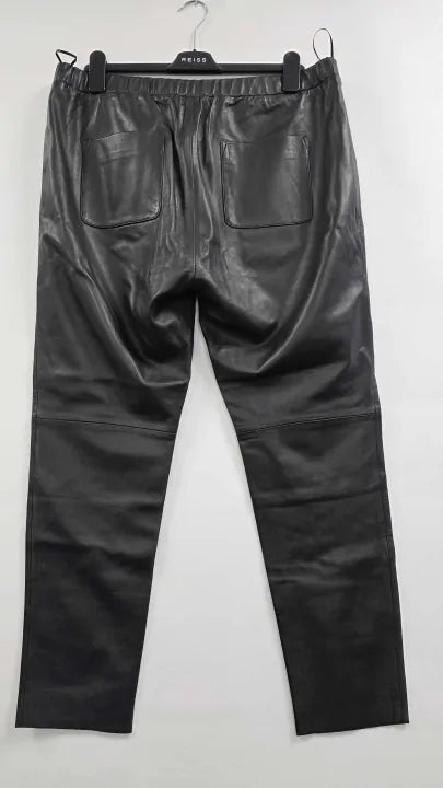 Hush - Black Leather Stretch Joggers - Black Size: Uk 16