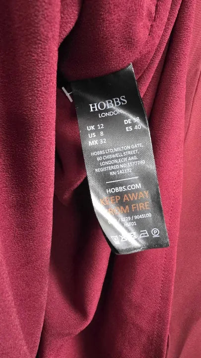 Hobbs London - Burgundy Ciara Mini Dress - Red Size: Uk 12