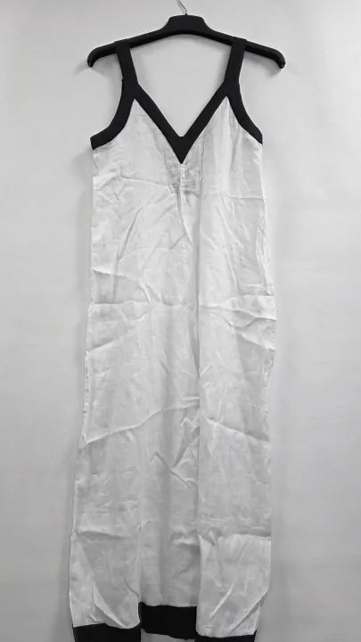 Reiss - White Contrast Aida Linen Dress - White Size: Uk 6