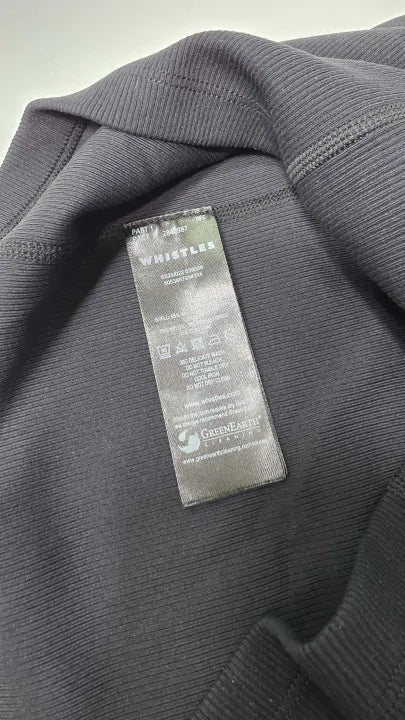 Whistles - Black Ribbed Cross Back Active Top - Black Size: S