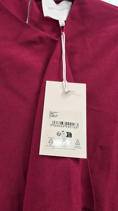 Roksanda - Red Asymmetric Silk Blend Naiara Top - Red Size: Uk 16