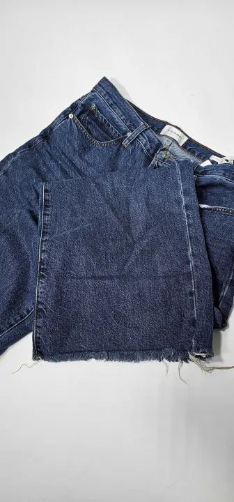 Frame - Dark Blue Low Rise Baggy Wide Leg Stretch Jeans - Blue Size: 26