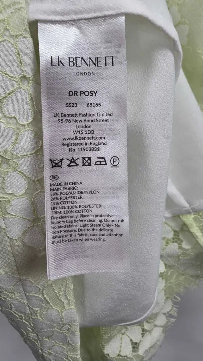 L K Bennett - Light Green Posy Dress - Green Size: Uk 10