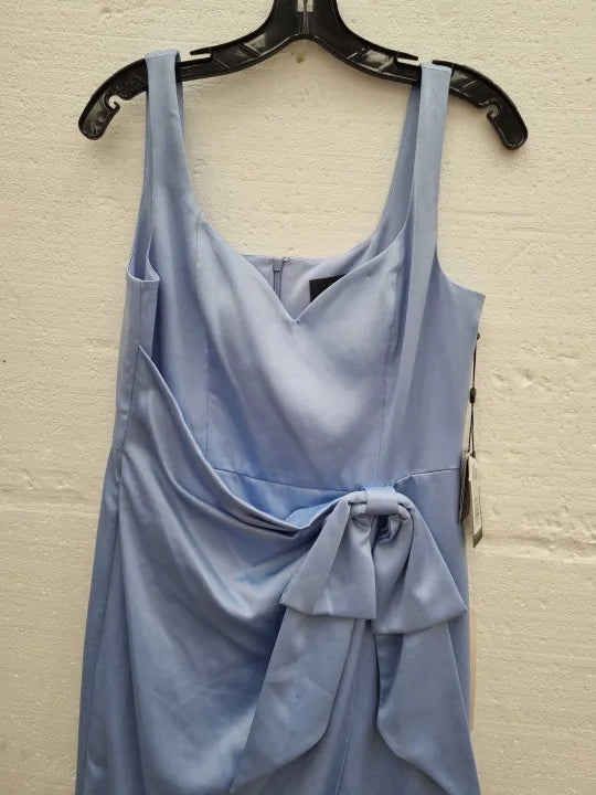 Adrianna Papell Satin Crepe Tie Waist Maxi Dress Size: Uk 12