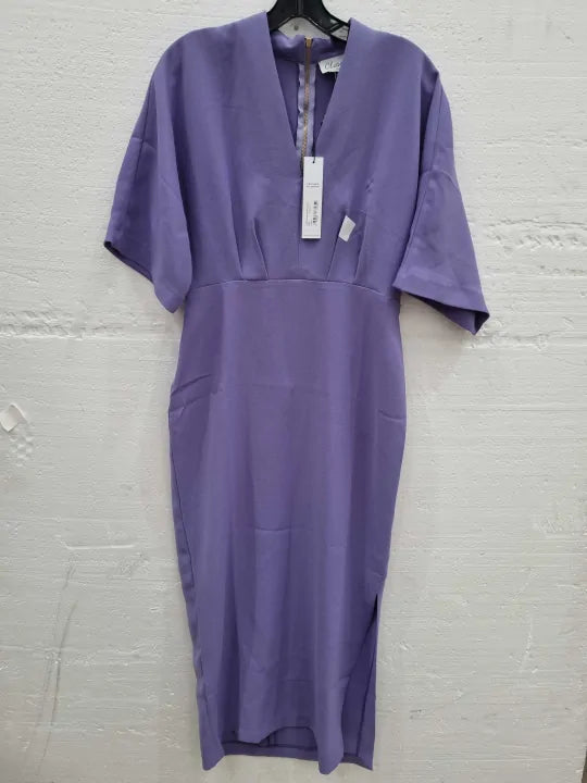 Closet London Lilac Purple Pencil Kimono Sleeves Midi Dress Size: Uk 10
