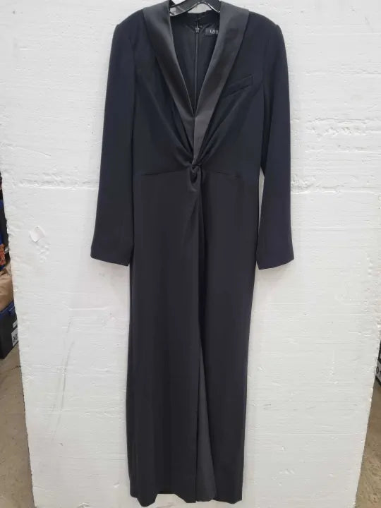 Lauren Ralph Lauren Black Slit Hem Maxi Dress Size: Uk 10