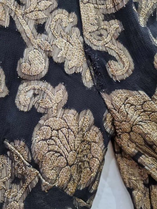 Mint Velvet Black Jacquard Mini Dress Size: Uk 10