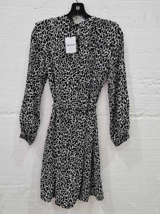 Whistles Swirl Print Belted Dress Size: Uk 10