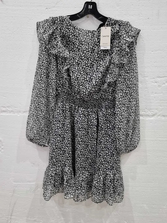 Mango Black Printed Short Dress Size: Medium