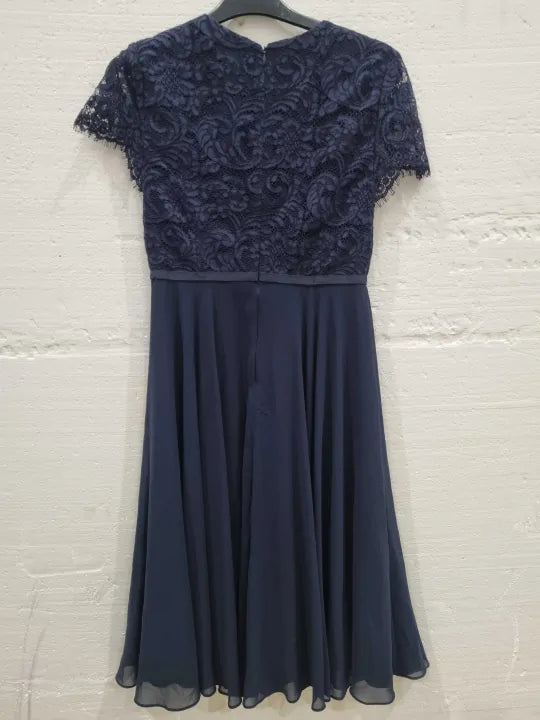 Hobbs Navy Blue Midi Dress Size: Uk 10