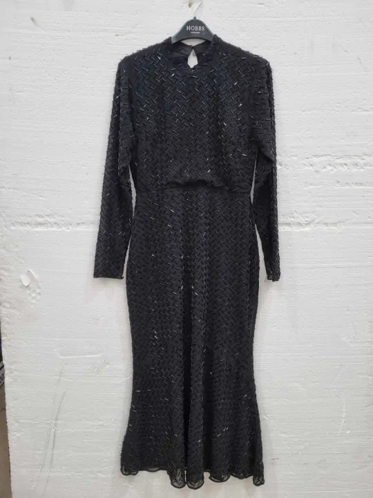 Whisthles Beaded Detail Midi Dress Size: Uk 10