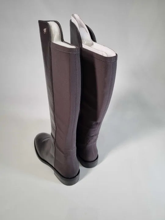 Stuart Weitzman Slate Grey Leather Keelan City Long Boot Size: UK 6.5