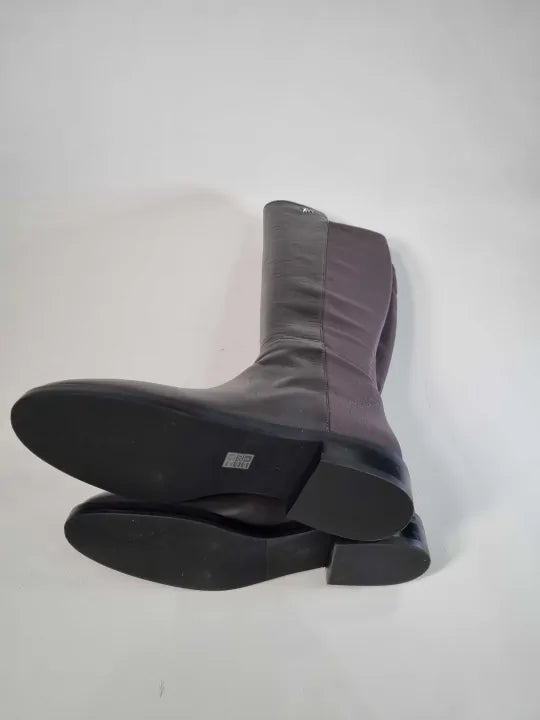 Stuart Weitzman Slate Grey Leather Keelan City Long Boot Size: UK 6.5