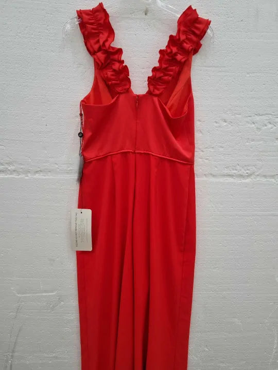 Adrianna Papell Satin Crepe Wide Leg Jumpsuits Size: Uk 10