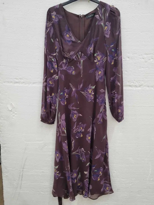 Lauren Ralph Lauren Dress 'Tamerlait' In Brown Size: Uk 6