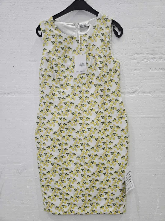 Gina Bacconi Yellow Isannah Jacquard Sheath Dress And Bolero Size: Blazer Uk 14 Dress Uk 12