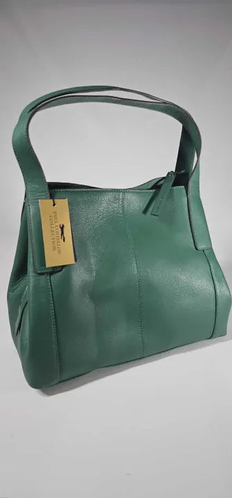 Genuine Paul Costelloe Green Medium Leather Tote Handbag Size: Medium
