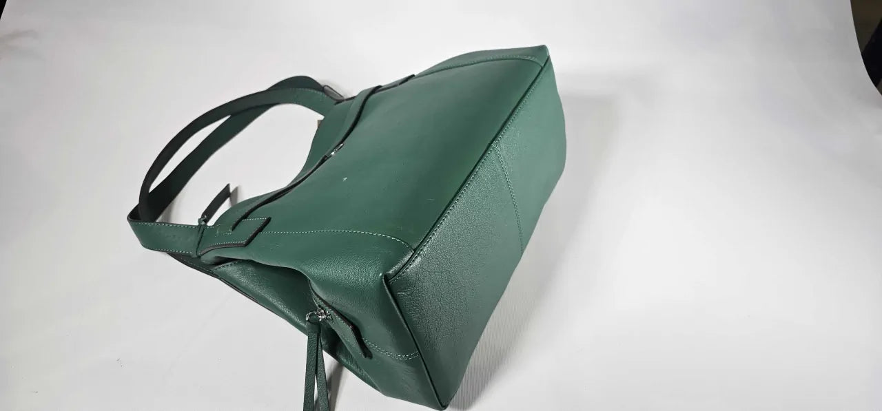 Genuine Paul Costelloe Green Medium Leather Tote Handbag Size: Medium