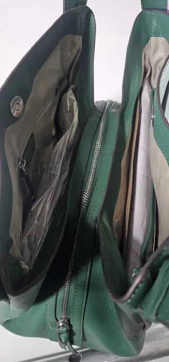 Genuine Paul Costelloe Green Medium Leather Tote Handbag Size: Medium