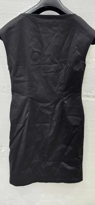 Mint Velvet Ladies Black Dress With Zip Detail Size: 8