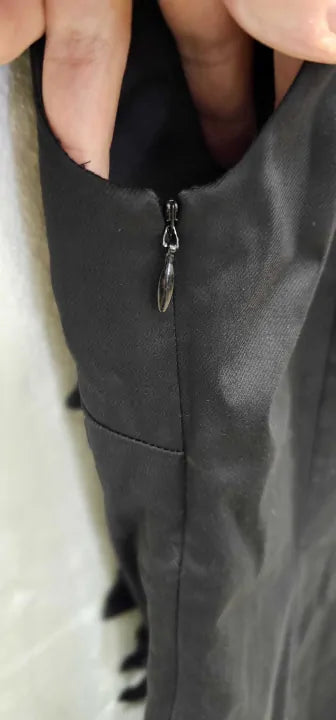 Mint Velvet Ladies Black Dress With Zip Detail Size: 8