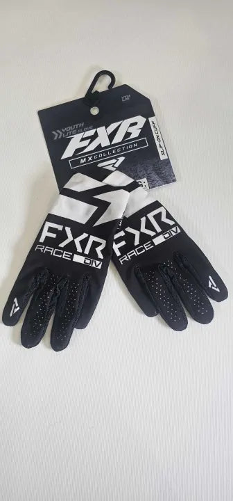 FXR Pro- Fit Lite Youth Mx Glove Black/White Size: Yth - L/G