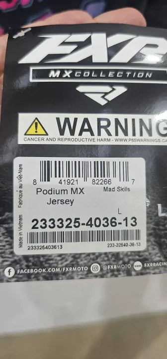 FXR Podium Mx Jersey Size: Large deal !!