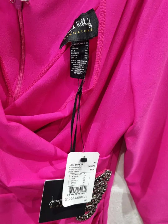Joseph Ribkoff Pink Fitted Midi Dress Size: Uk 8