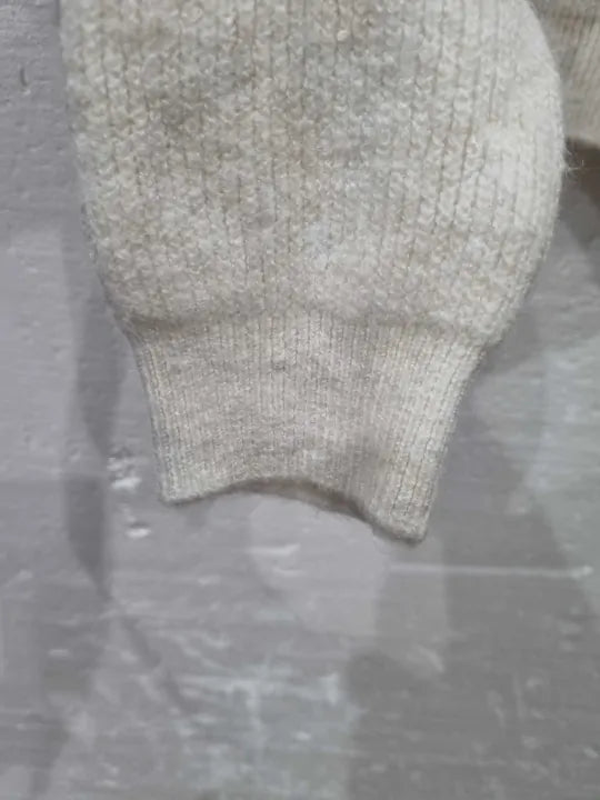 Mango Ecru Openwork-Knit Jumper Size: Xsmall