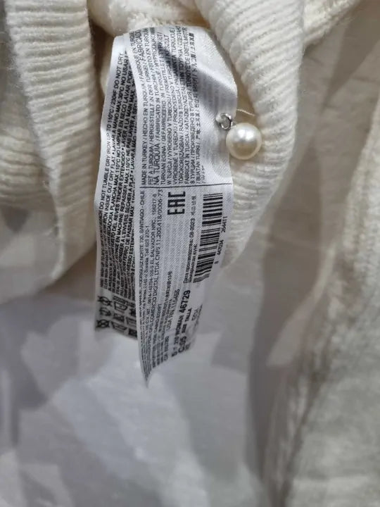 Mango Ecru Openwork-Knit Jumper Size: Xsmall