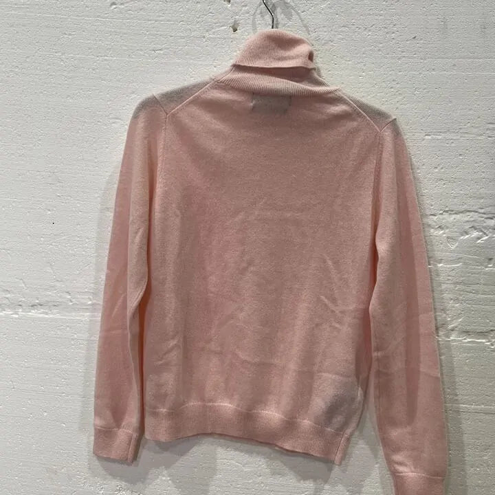 Mango-57005802-81-20-Pink-Pastel Pink Cashmere Turtleneck Jumper Size: Small
