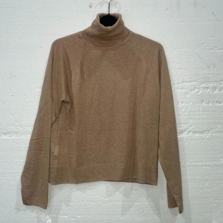 Mango-67110462-09-Xs-Brown-Camel Luca Cashmere Blend Sweater Size: Xsmall