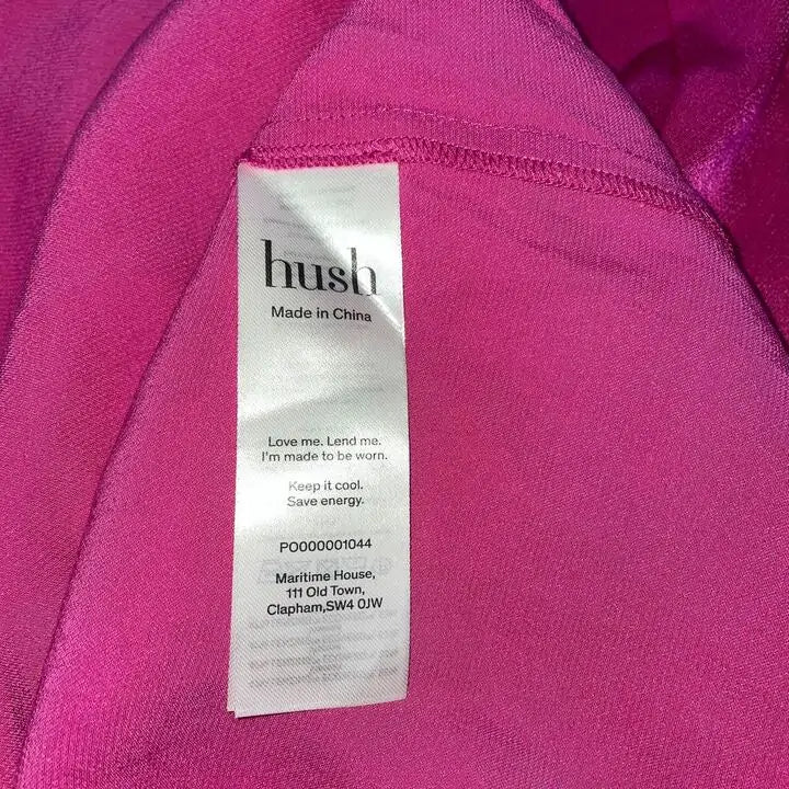 Hush-007245-1138-8-Pink-Pink Priscilla Satin Tie Blouse Size: Uk 8