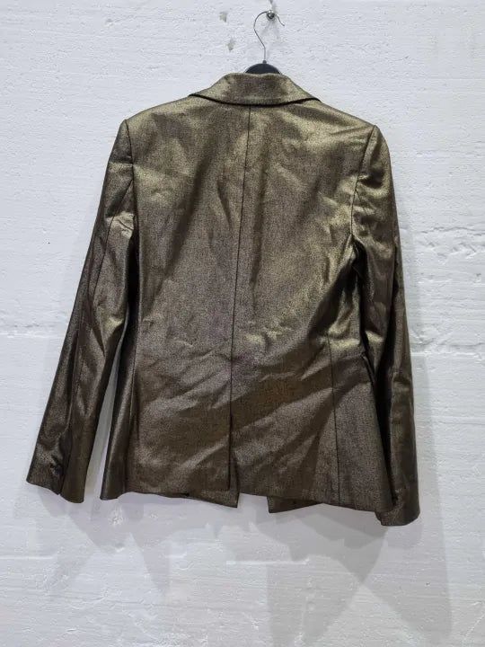 Allsaints Gold Micah Tailored Blazer Size: Uk 8